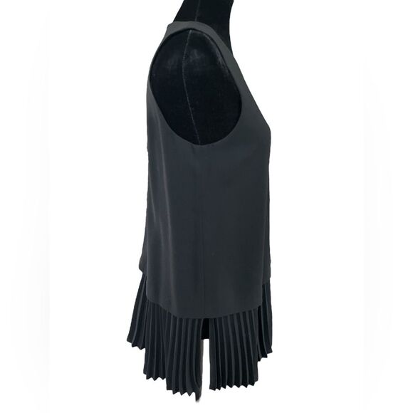 Theory Tunic Size Small Black Sleeveless Pleated Hem Top Quiet Luxury - Picture 5 of 10